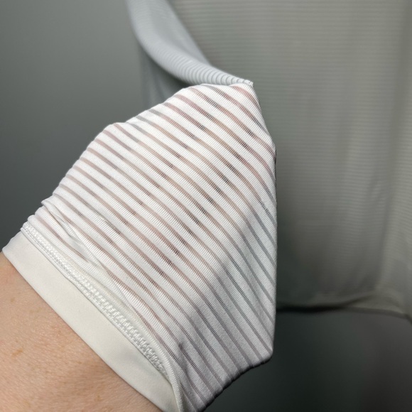 Lululemon Women’s Lean in White Striped Long Sleeve Sheer Top in US 12 - Picture 6 of 7